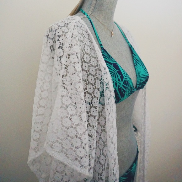 White Lace Swimsuit Coverup - Picture 7 of 8